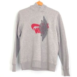 Jordan Nike hoodie sweatshirt gray red reflective design Boys XL Womens